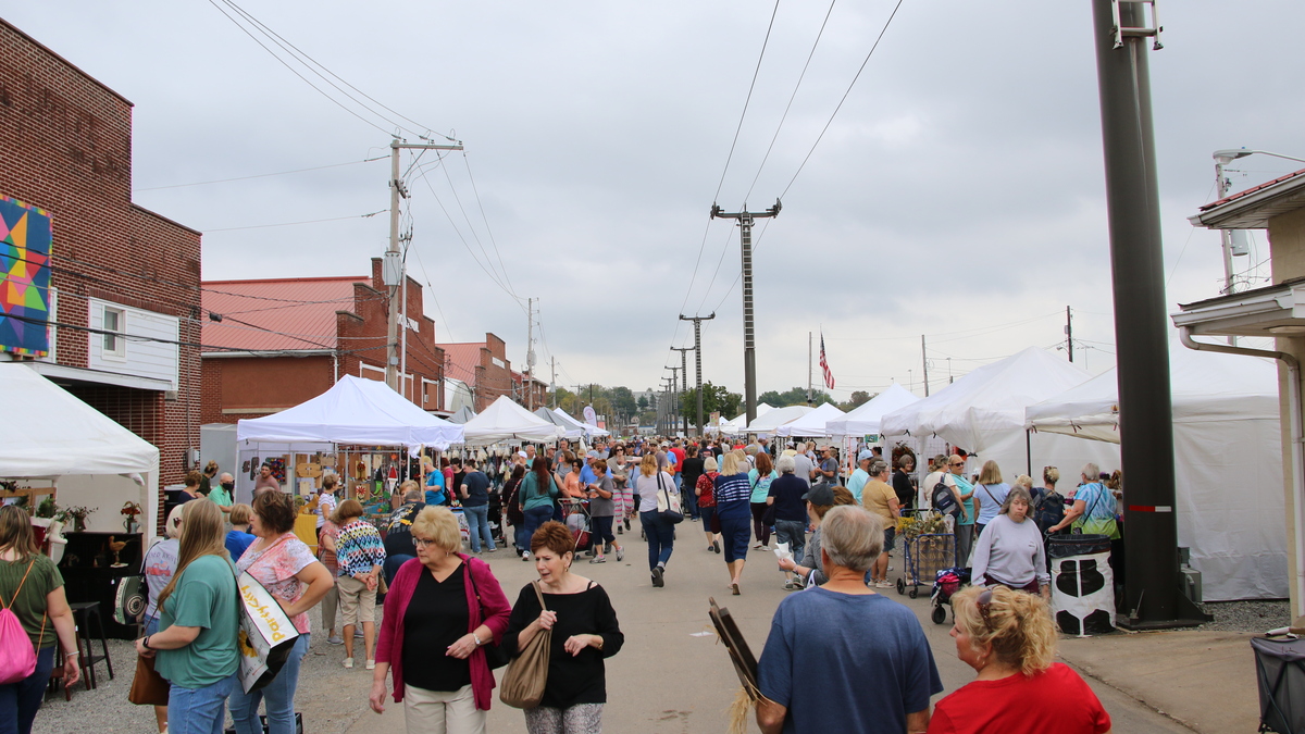 Attendees enjoy the Covered Bridge  Arts Festival in Bloomsburg, PA.