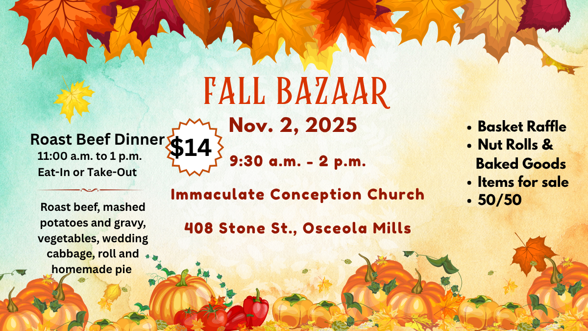 Immaculate Conception Church Christ the King Parish Fall Bazaar, Osceola Mills, PA