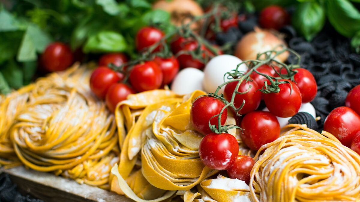 italian market pasta and cherry tomatoes