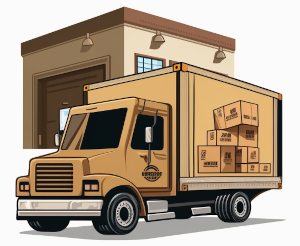 Page Not Found, Image of a Moving Truck with Boxes